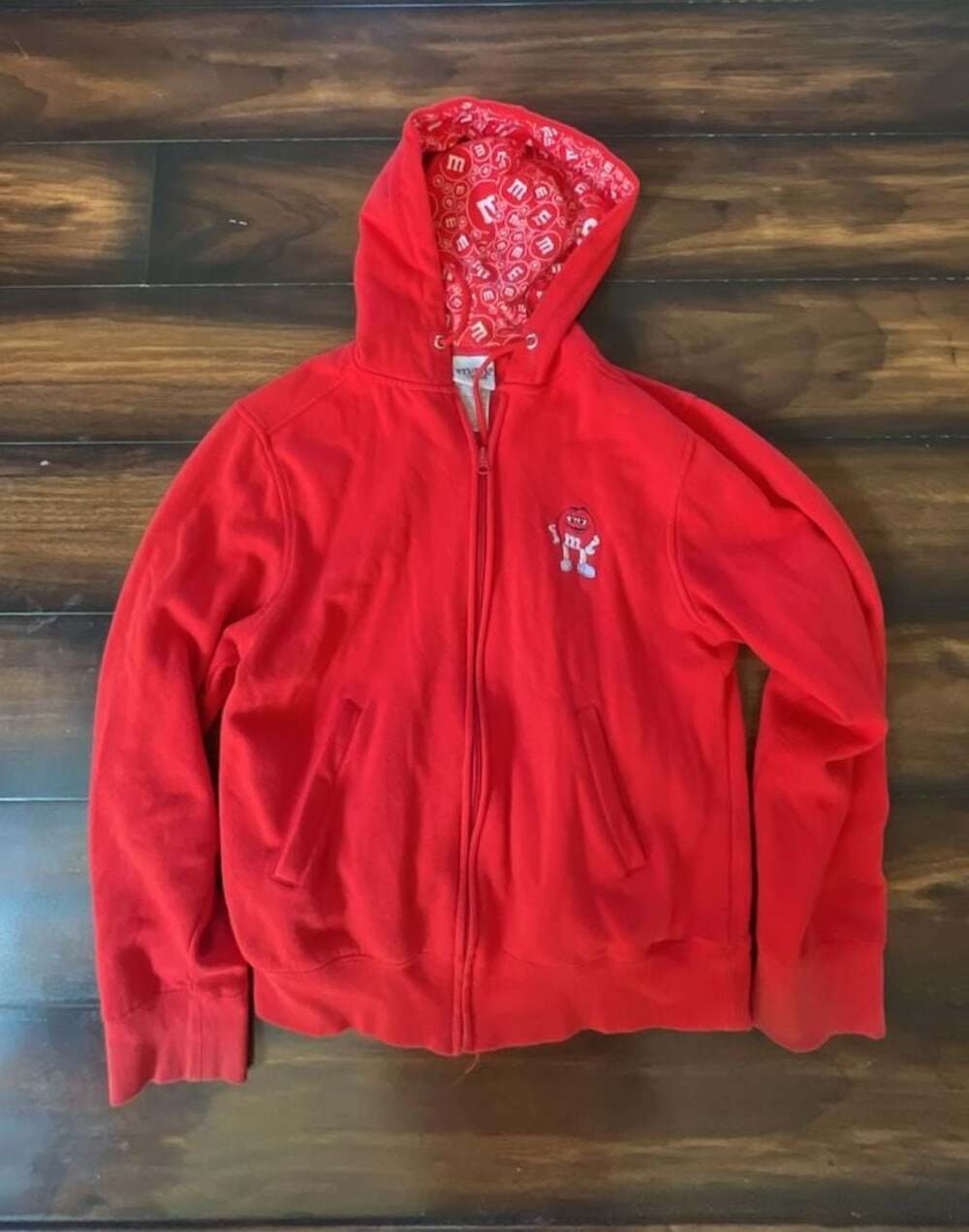 M&M's World Red Zip-Up Hoodie Size S